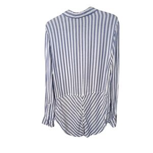 Beachlunchlounge Button Down Blue Striped Nautical Button‎ Back Size Medium